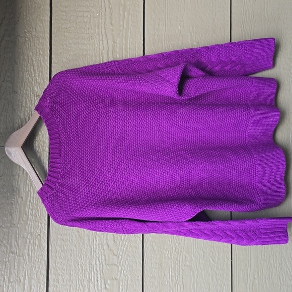 Torrid  Plus Size Cable Crop Pullover Sweater Phlox Purple NWT 2x - Picture 10 of 10